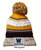 NAVY GOLD AND WHITE POM POM KNIT HAT (ONE SIZE) wickband