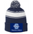 NAVY AND WHITE POM POM KNIT HAT (ONE SIZE) wartfmono
