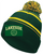 FOREST AND GOLD ACRYLIC KNIT POM POM HAT (ONE SIZE) lakesidevolmono