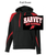 BLACK WITH RED COTTON/POLYESTER FLEECE HOODIE (YOUTH AND ADULT) harboostrr
