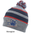 GREY, RED AND NAVY ACRYLIC KNIT POM POM HAT (ONE SIZE) diadogmono