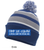 ROYAL, GREY AND WHITE ACRYLIC KNIT POM POM HAT (ONE SIZE) campsuemono