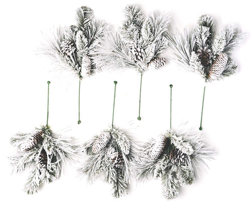 CraftMore Frosted Forest Pine Pick Set of 6