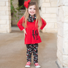 AL Limited Girls Valentine's Day LOVE Red Long Sleeve Tunic Leggings & Scarf Clothing Set