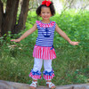 AnnLoren Girls Boutique Patriotic Sailor Outfit Tunic and Capri Leggings