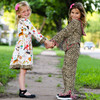 AnnLoren Little & Big Girls Long Sleeve Boutique Forest Friends Fall Dress