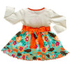 AnnLoren Little and Big Girls Vibrant Autumn Floral Pumpkin Thanksgiving Dress & Leggings