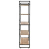 Solid Firwood and Steel 5-Layer Bookcase 31.4"/47.2"