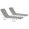 2x Folding Sun Lounger Steel and Fabric Garden Lounge Seat Multi Colors