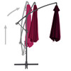 vidaXL Cantilever Umbrella with Aluminum Pole Bordeaux Red 118.1"