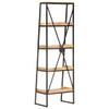 5-Tier Solid Mango Wood Bookshelf Standing Shelf Bookcase Multi Sizes