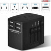 5 Core International Plug Adapter 3 Pack • Universal Travel Multicharger Power Adaptor w 4 USB Ports