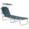Folding Sun Lounger with Canopy Aluminum Lounge Seating Multi Colors