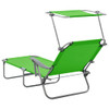 Sun Lounger with Canopy Steel Lounge Bed Seating Garden Multi Colors