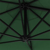 vidaXL Wall Mounted Outdoor Umbrella Parasol with Solar LEDs Patio Sunshade