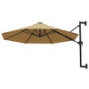 vidaXL Wall Mounted Outdoor Umbrella Parasol Patio Sunshade Garden Sun Shelter