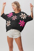 BiBi Floral Pattern Cropped Sweater