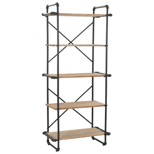 Solid Firwood and Steel 5-Layer Bookcase 31.4"/47.2"