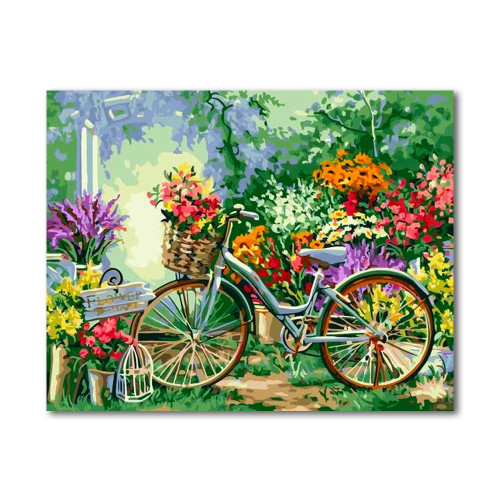 The Flower Bike Paint By Number Painting Set