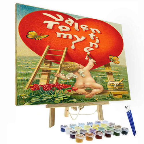 Big Heart Paint By Number Painting Set