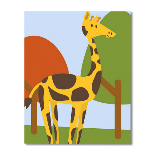 Cartoon Giraffe Paint By Numbers Painting Kit