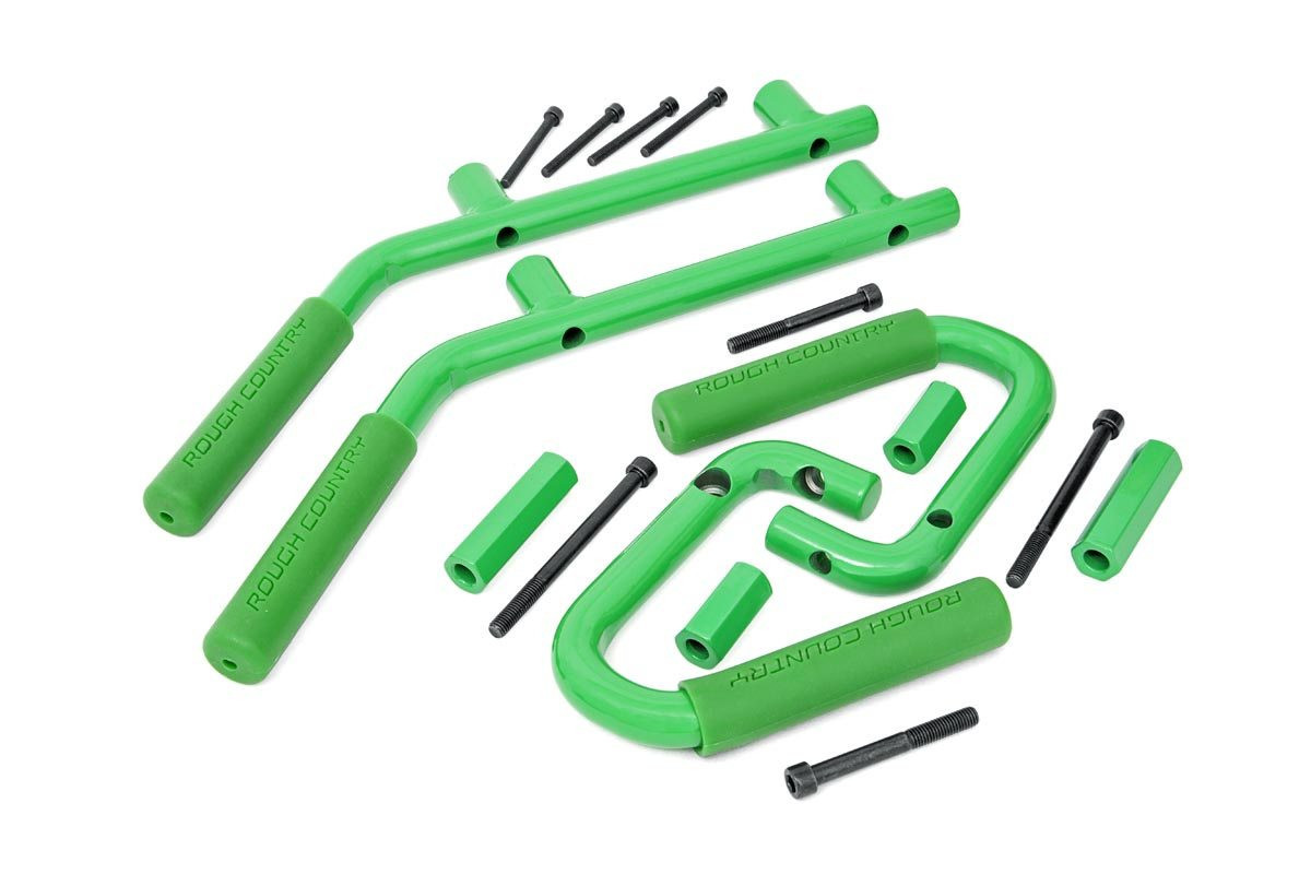 2007-2018 Jeep Wrangler JK Green Front/Rear Steel Grab Handles