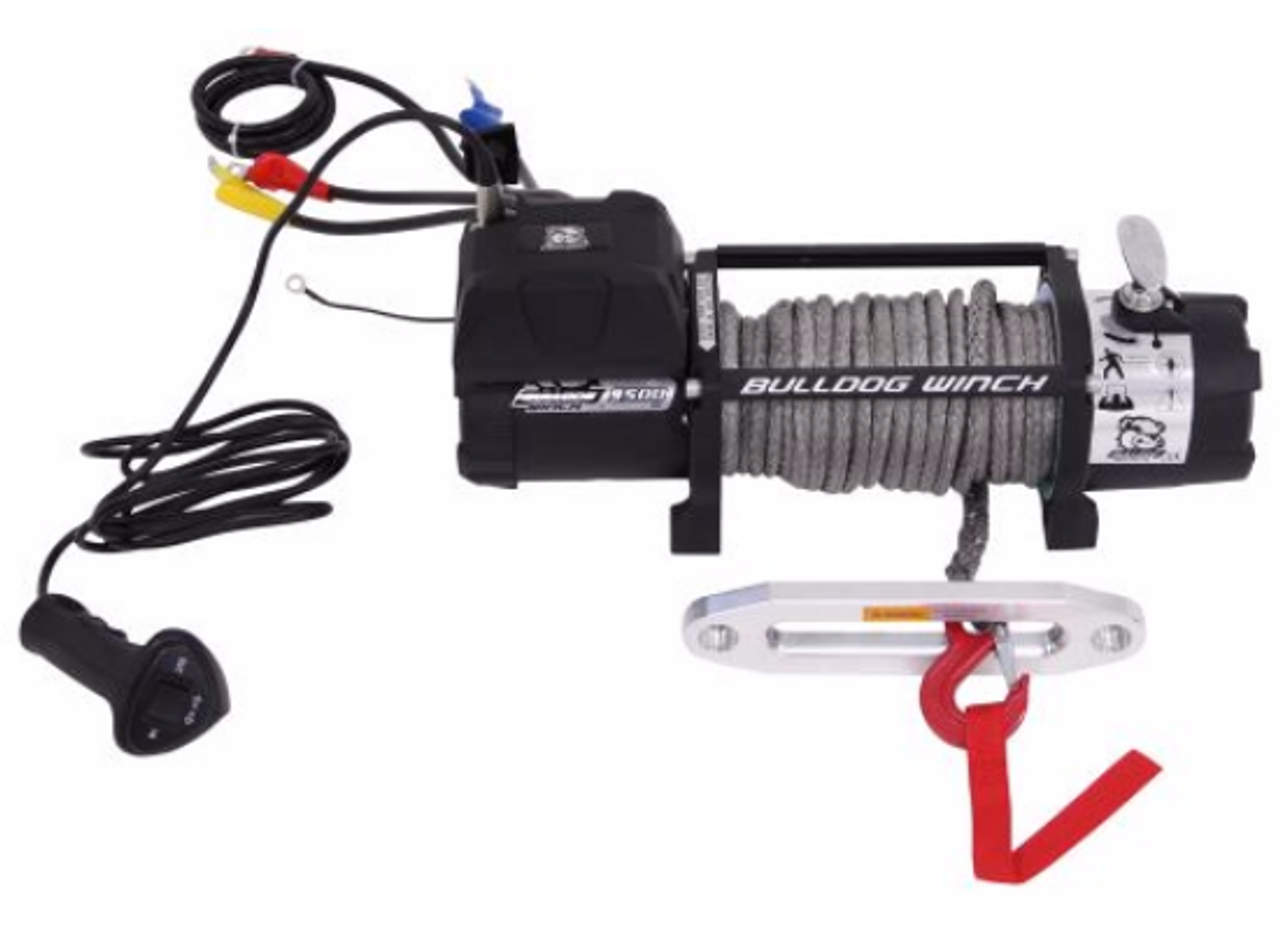 9500lb Winch w/5.5hp Series Wound, 100ft Synthetic Rope, Aluminum Frld  Bulldog Winch - 10045