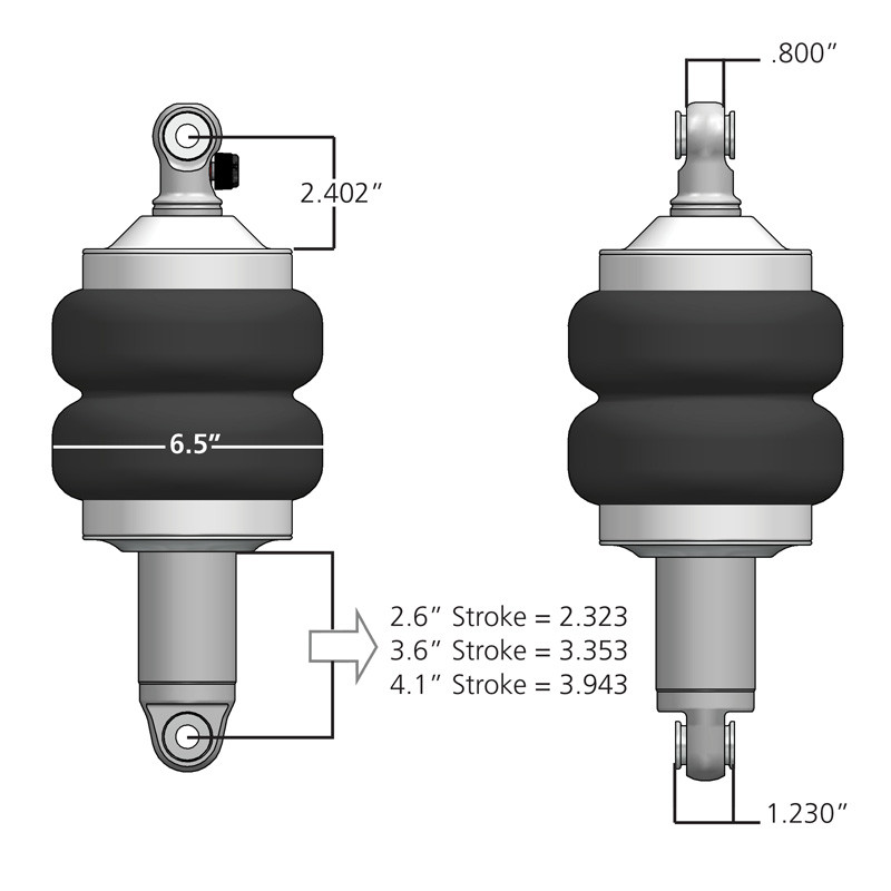Front HQ Shockwave Air Shocks (3.6