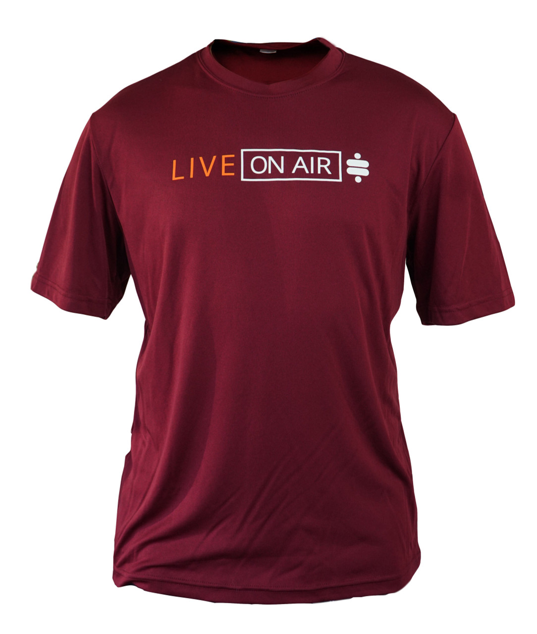 3X) T-shirt - Live On Air Sport Tech T-Shirt - Red, XXX-Large