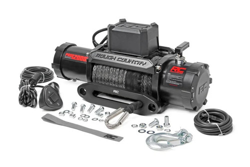 Rough Country 4,500 Lb UTV Electric Winch – 1.4HP With Synthetic Rope – Model RS4500SA