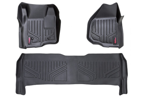 2011-2016 Ford F-250/350/450/550 Super Duty Crew Cab Front/Rear Heavy Duty Floor Mats - Rough Country M-51223