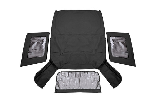 2007-2009 Jeep Wrangler JK 4WD 2 Door Black Replacement Soft Top - Rough Country RC85240.35