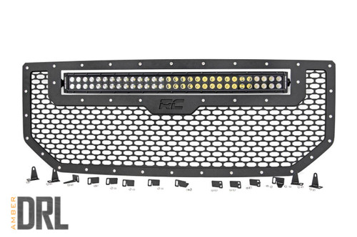 2016-2018 GMC Sierra 1500 2WD/4WD Mesh Grille w/LED lights - Rough Country 70158BDA