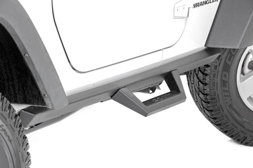 2007-2018 Jeep Wrangler JK 2 Door 4WD Contoured Drop Steps - Rough Country 90763
