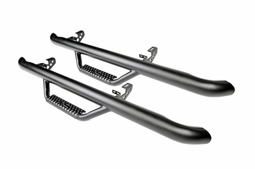 2007-2011 Jeep Wrangler JK 4WD 2 Door Black Wheel to Wheel Nerf Steps - Rough Country RCJ0746