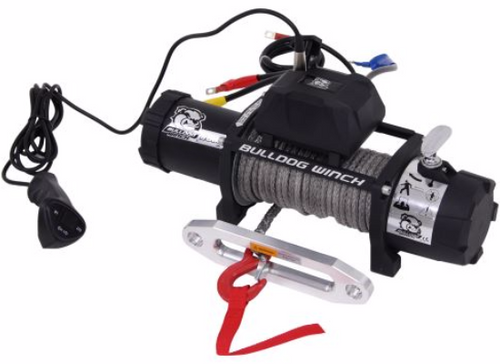 8000lb Winch w/5.2hp Series Wound Motor,100ft Synthetic Rope, Alum Frld Bulldog Winch - 10044