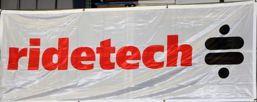 Banner, White with Red and Black Ridetech. 3ft x 8ft. - Ridetech 82009002