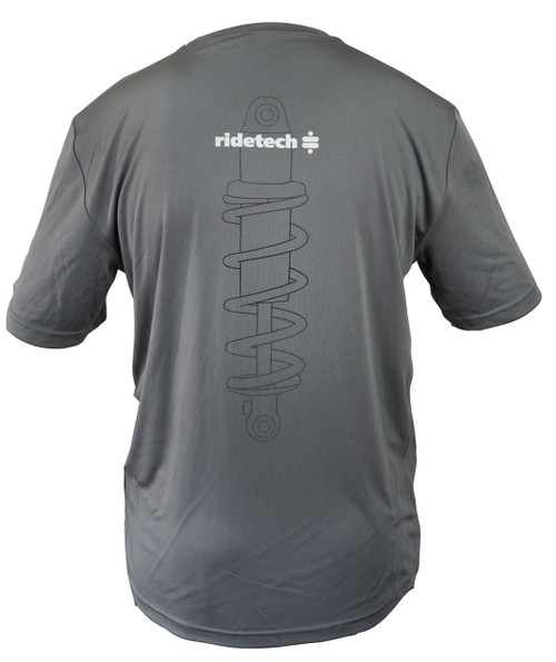(M) T-shirt - Coil-Over Sport Tech T-Shirt - Grey, Medium. - Ridetech 88085314