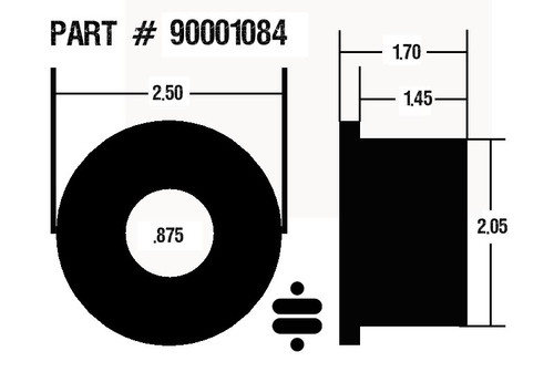 Large Black Polyurethane Bushing Half - 2" O.d. X 1.7" Long - Ridetech 90001084