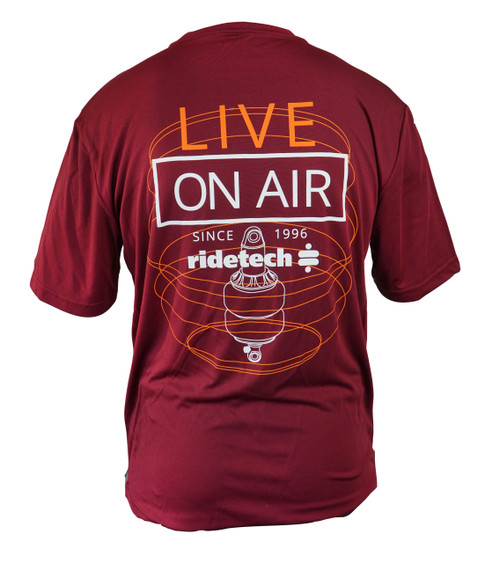 (XL) T-shirt - Live On Air Sport Tech T-Shirt - Red, X-Large. - Ridetech 88085322