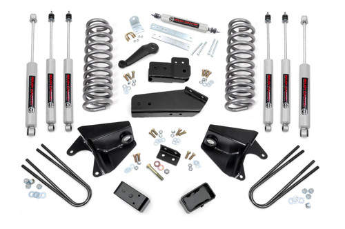 4 Inch Lift Kit Quad Front Shocks Rear Blocks - Rough Country 465B33