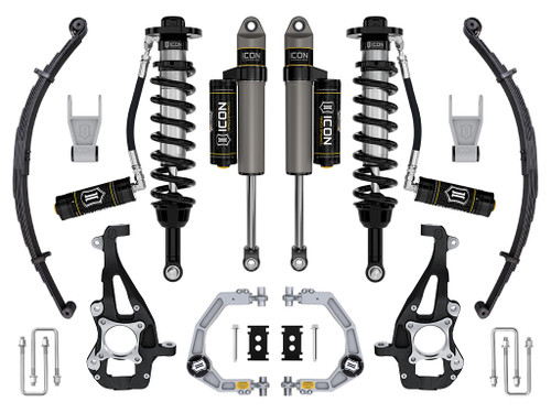 2021-2023 Ford F-150 4WD 3.5-4.5" Lift Stage 3 Suspension System Billet UCA w/ Leaf Packs - ICON K93143L