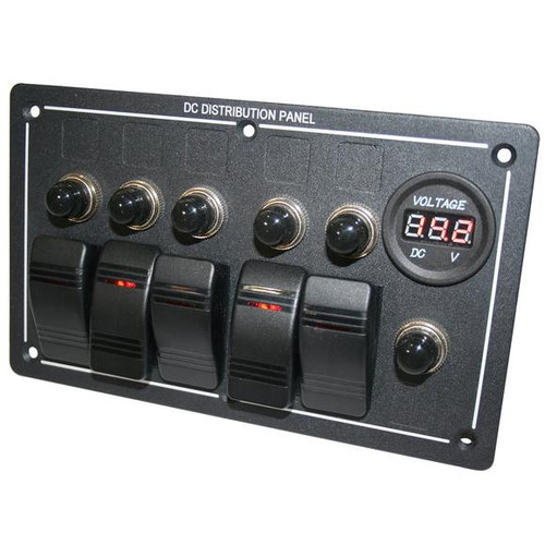 5-Switch Voltmeter Panel w/Breakers Bulldog Winch - 20267