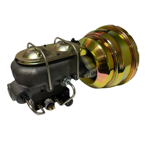 8" Dual Power Booster - 1-1/8" Bore Master Adjustable Combo Valve (Zinc) - LEED Brakes 1M1F7