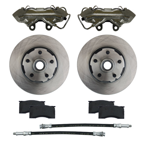 Front Kit W/ Plain Rotors & Zinc Plated Calipers - LEED Brakes CC0001RK