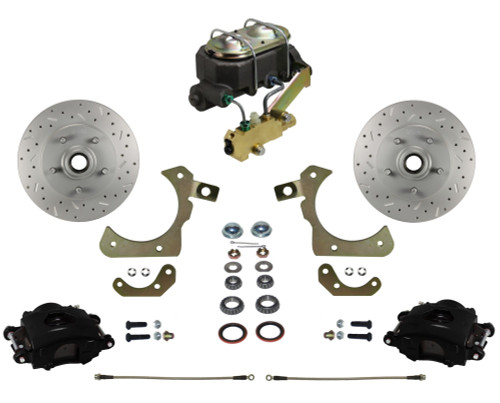Manual Front Kit W/ Drilled Rotors & Black Calipers - LEED Brakes BFC1011-3A1X