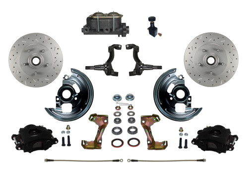 Manual Front Kit W/ Drilled Rotors & Black Calipers - LEED Brakes BFC1006-305X