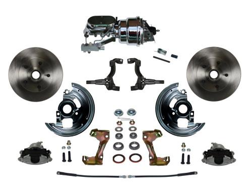 Power Front Kit W/ Plain Rotors & Zinc Plated Calipers - LEED Brakes FC1002-L6B2