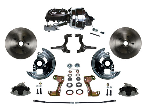 Power Front Kit W/ Plain Rotors & Zinc Plated Calipers - LEED Brakes FC1002-NBB4