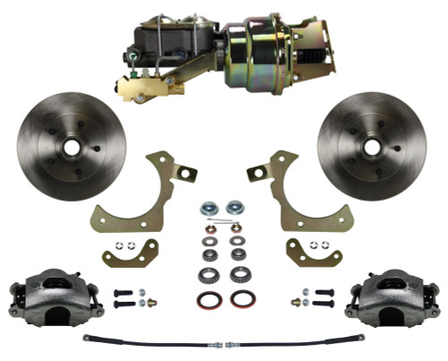 Power Front Kit W/ Plain Rotors & Zinc Plated Calipers - LEED Brakes FC1011-K1A1